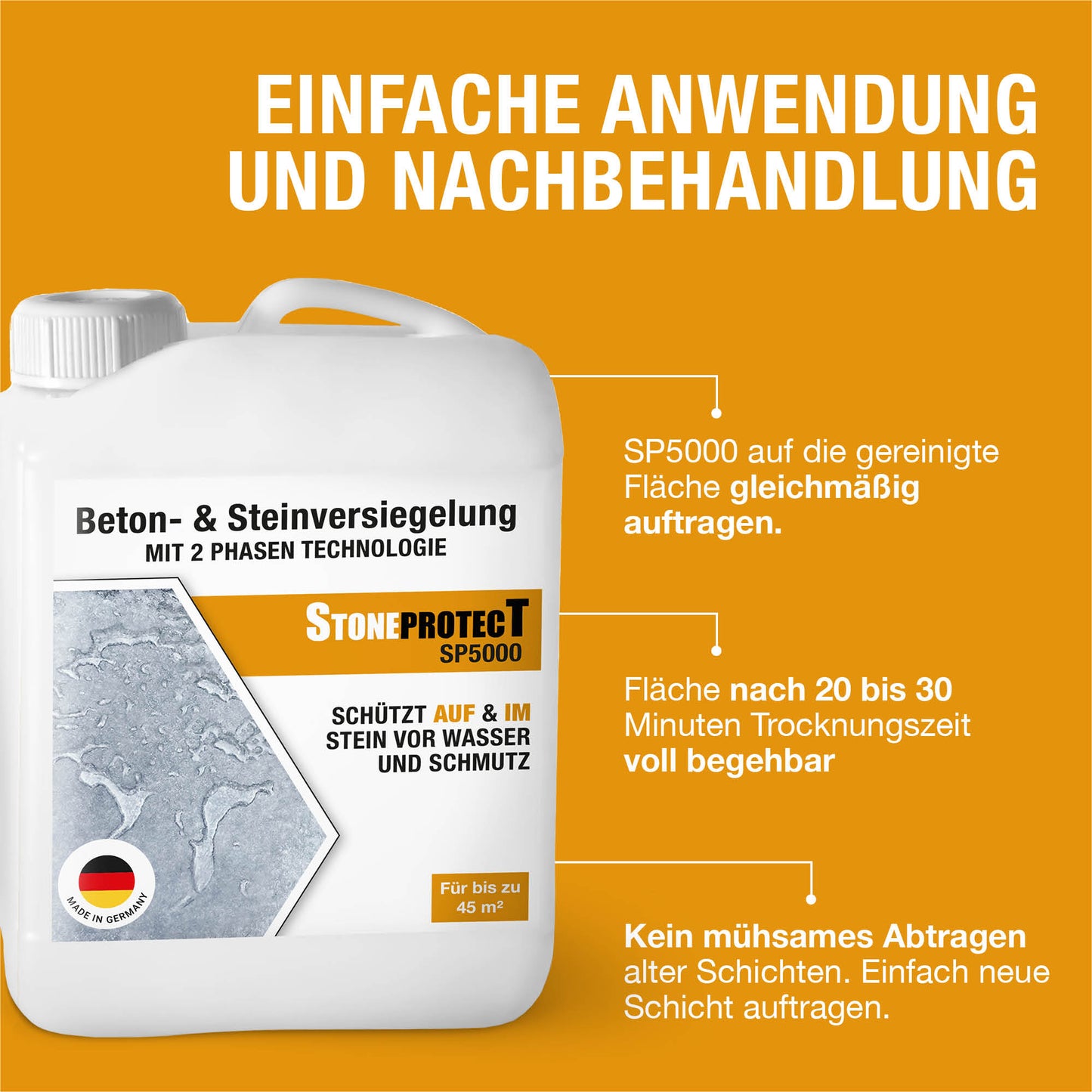 Steinimprägnierung StoneprotecT SP5000 gegen Schmutz, Wassereindringung und Grünbelag