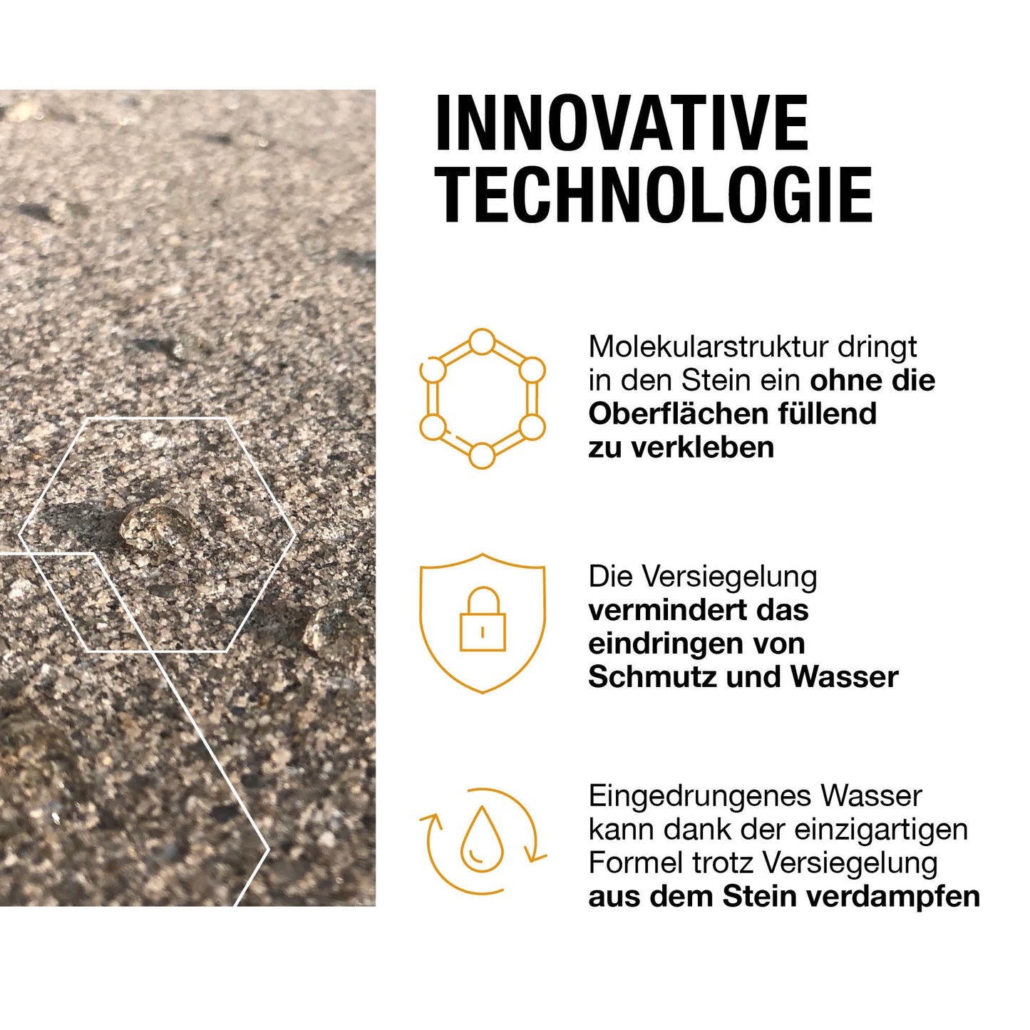 Steinimprägnierung StoneprotecT SP5000 gegen Schmutz, Wassereindringung und Grünbelag