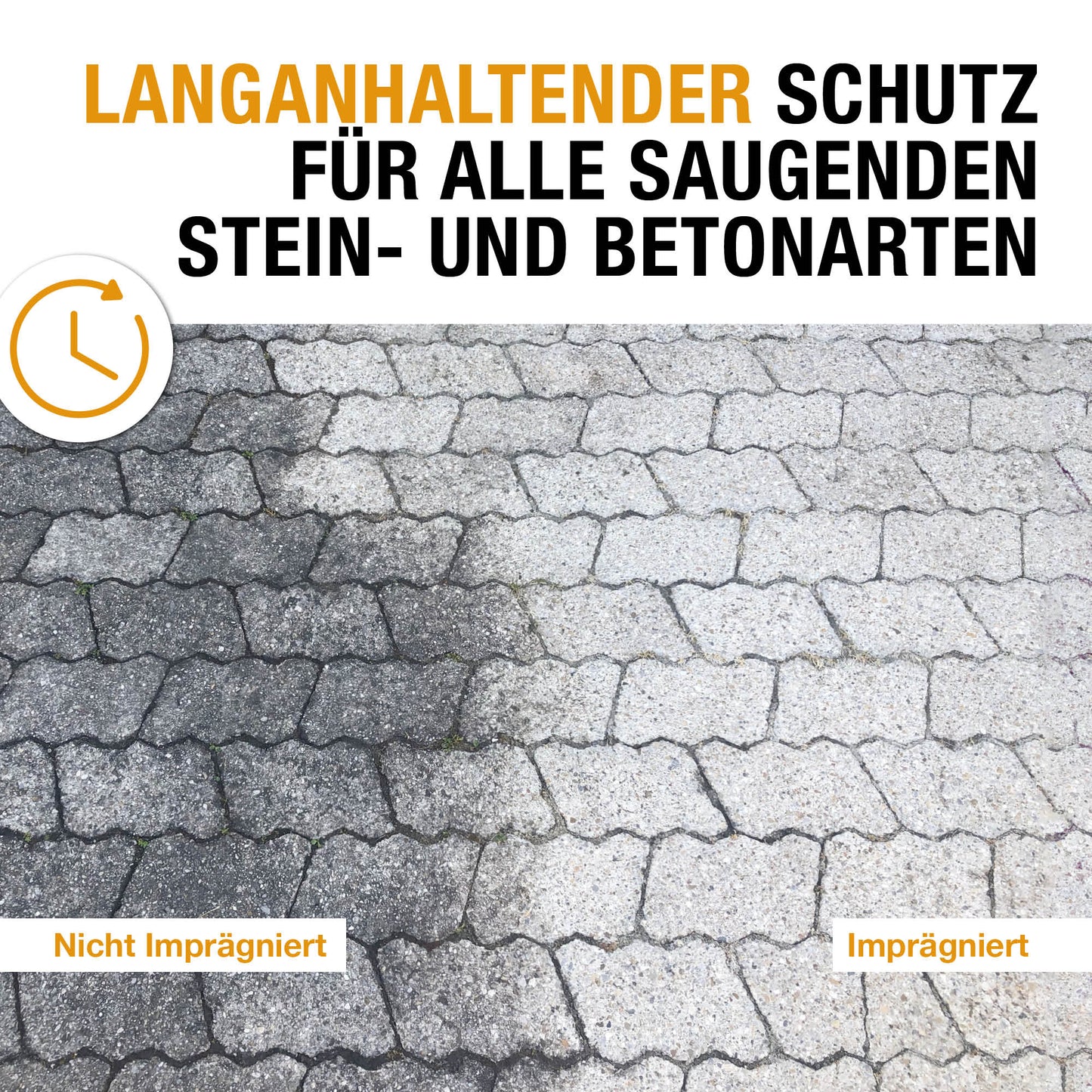 Steinimprägnierung StoneprotecT SP5000 gegen Schmutz, Wassereindringung und Grünbelag