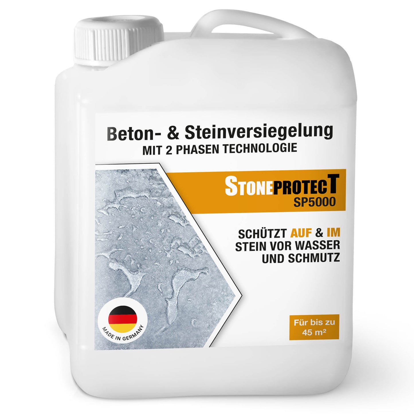 Steinimprägnierung StoneprotecT SP5000 gegen Schmutz, Wassereindringung und Grünbelag